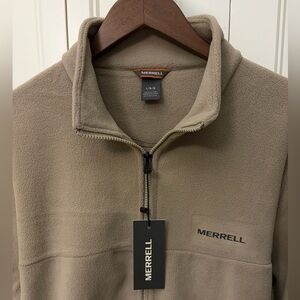 Merrell Men's Beige Zip-Up Fleece Sweater